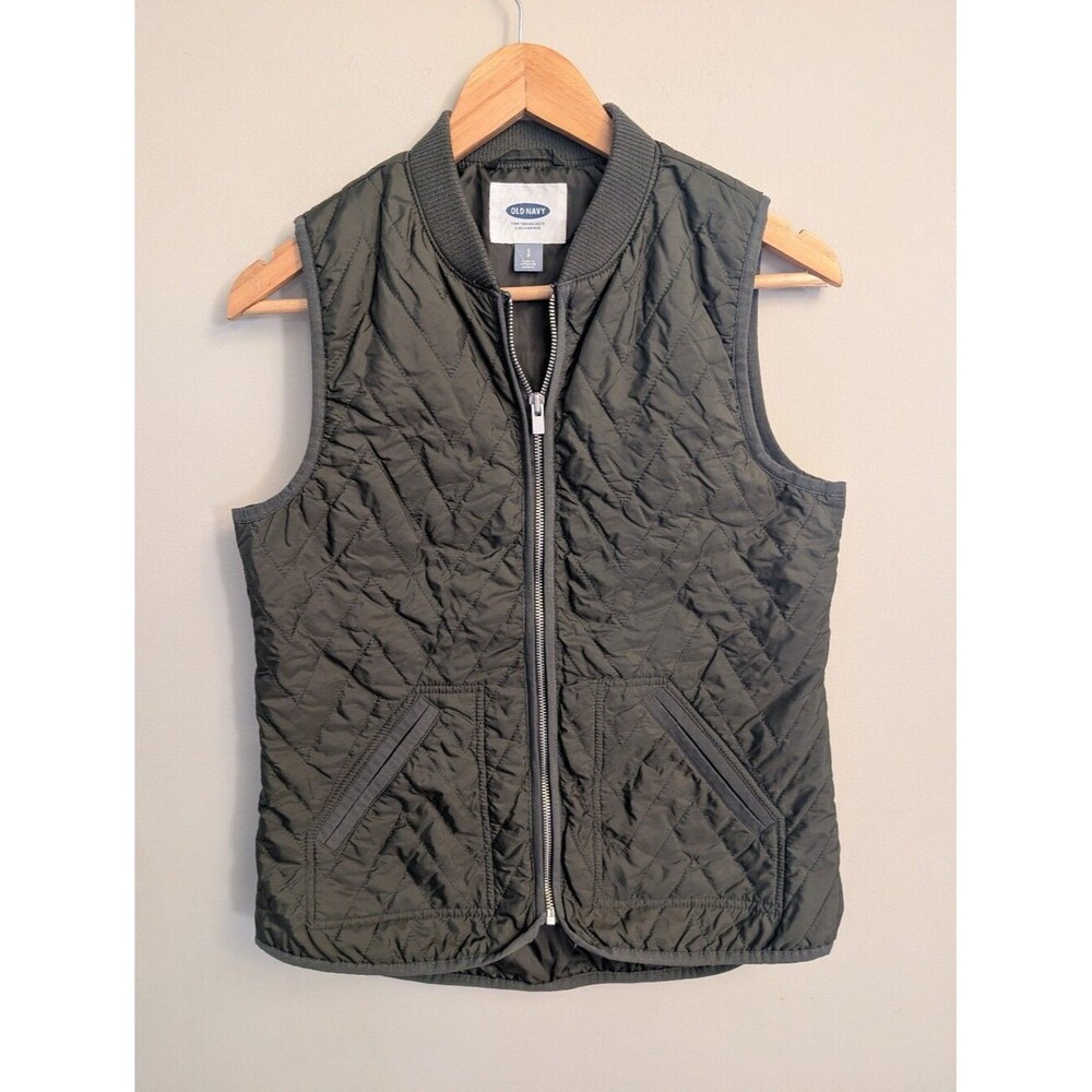Old Navy Olive Green Quilted Vest Size S